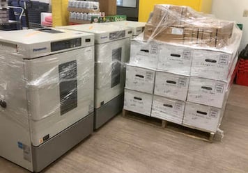 Cell Signaling Technology lab equipment ready to be shipped to Seeding Labs